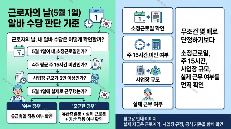 근로자의 날 알바 수당 기준 설명 이미지