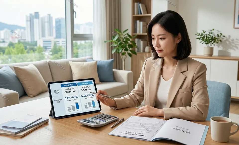 부동산수수료 계산기 사용 이미지